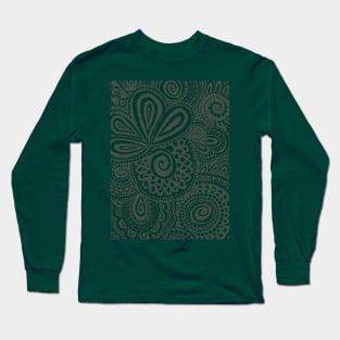 Silver Green Pina Swirls Long Sleeve T-Shirt